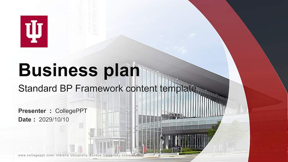 Indiana University-Purdue University-Indianapolis Competition/Entrepreneurship Contest PPT Template16:9 ratio PPT effect preview image