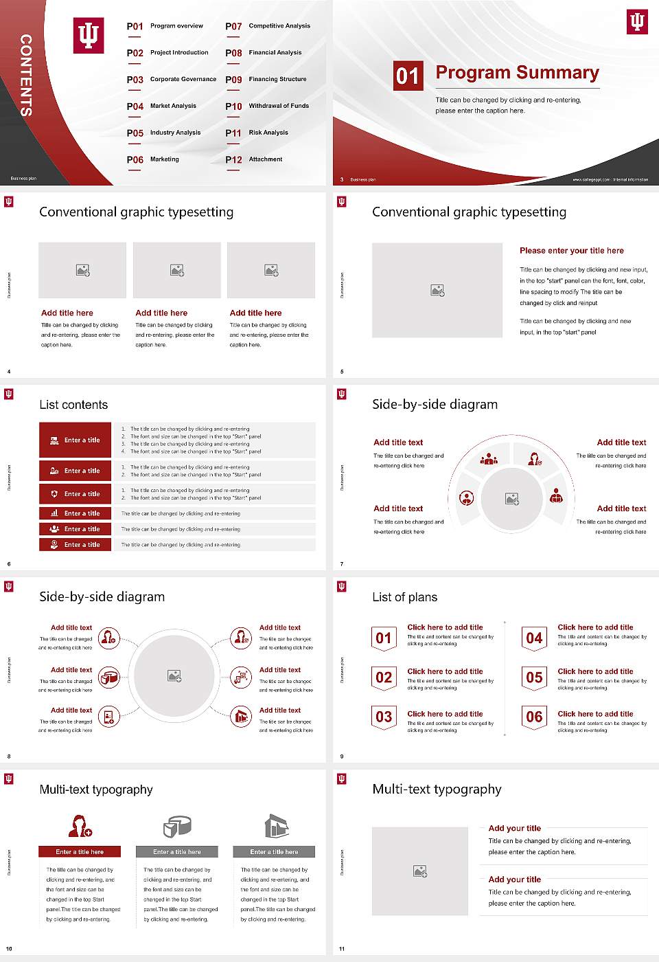 Indiana University-Purdue University-Indianapolis Competition/Entrepreneurship Contest PPT Template16:9 ratio PPT effect preview image2