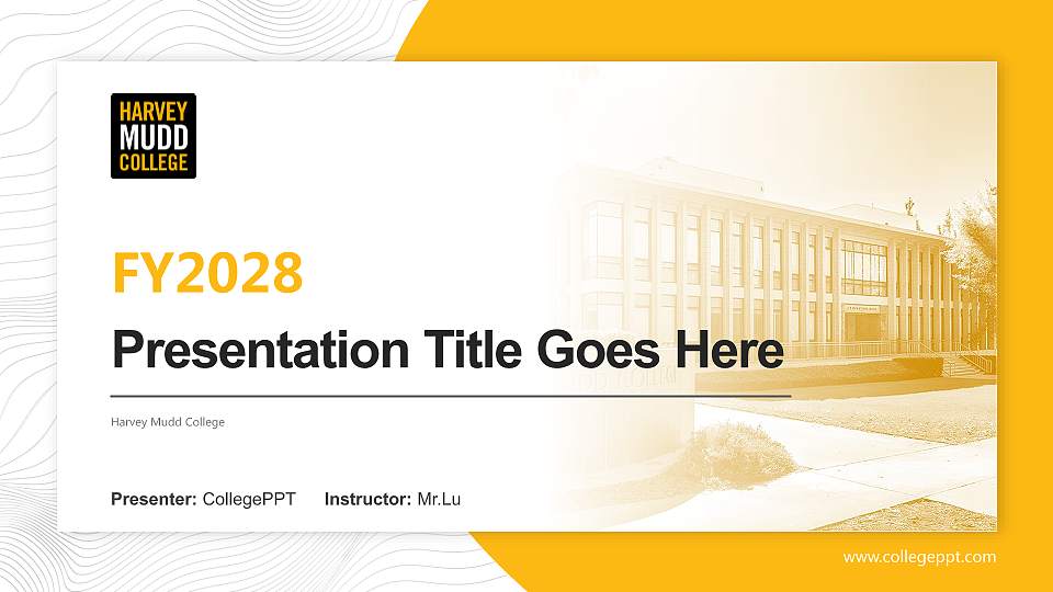 Harvey Mudd College Academic Presentation/Research Findings Report PPT Template16:9 ratio PPT effect preview image