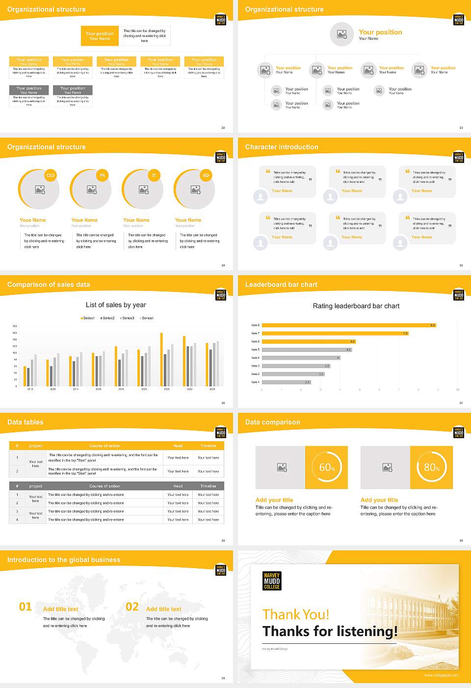 Harvey Mudd College Academic Presentation/Research Findings Report PPT Template16:9 ratio PPT effect preview image4
