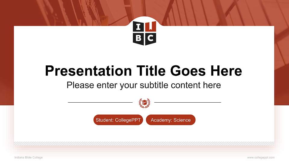 Indiana Bible College National Scholarship Defense PPT Template16:9 ratio PPT effect preview image
