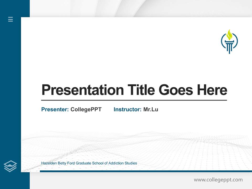 Hazelden Betty Ford Graduate School of Addiction Studies Thesis Proposal/Graduation Defense PPT Template4:3 ratio PPT effect preview image5