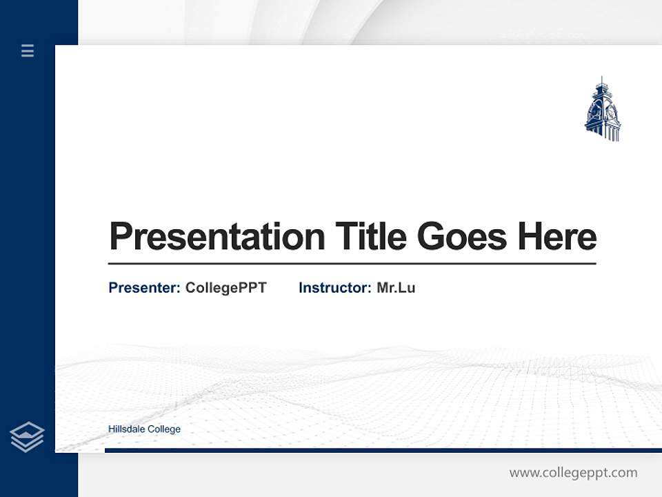 Hillsdale College Thesis Proposal/Graduation Defense PPT Template4:3 ratio PPT effect preview image5