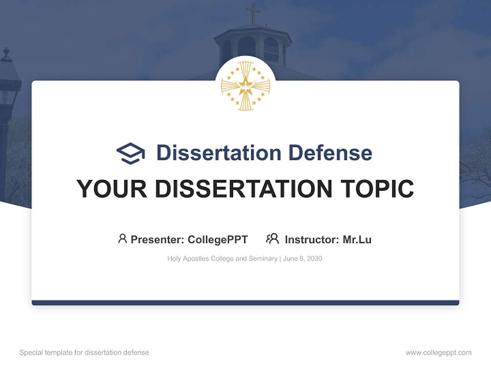 Holy Apostles College and Seminary Graduation Thesis Defense PPT Template4:3 ratio PPT effect preview image7