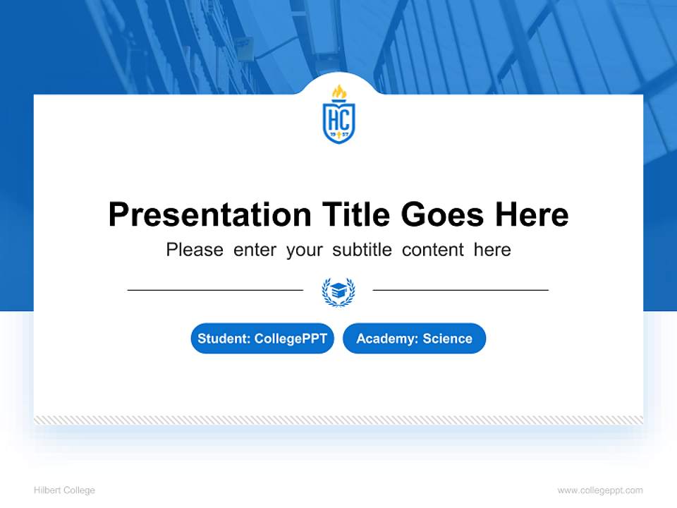 Hilbert College National Scholarship Defense PPT Template4:3 ratio PPT effect preview image4