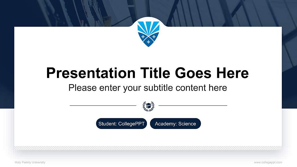 Holy Family University National Scholarship Defense PPT Template16:9 ratio PPT effect preview image