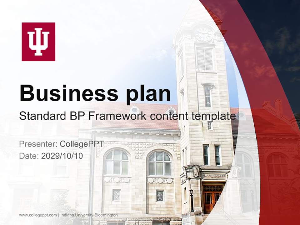 Indiana University-Bloomington Competition/Entrepreneurship Contest PPT Template4:3 ratio PPT effect preview image9