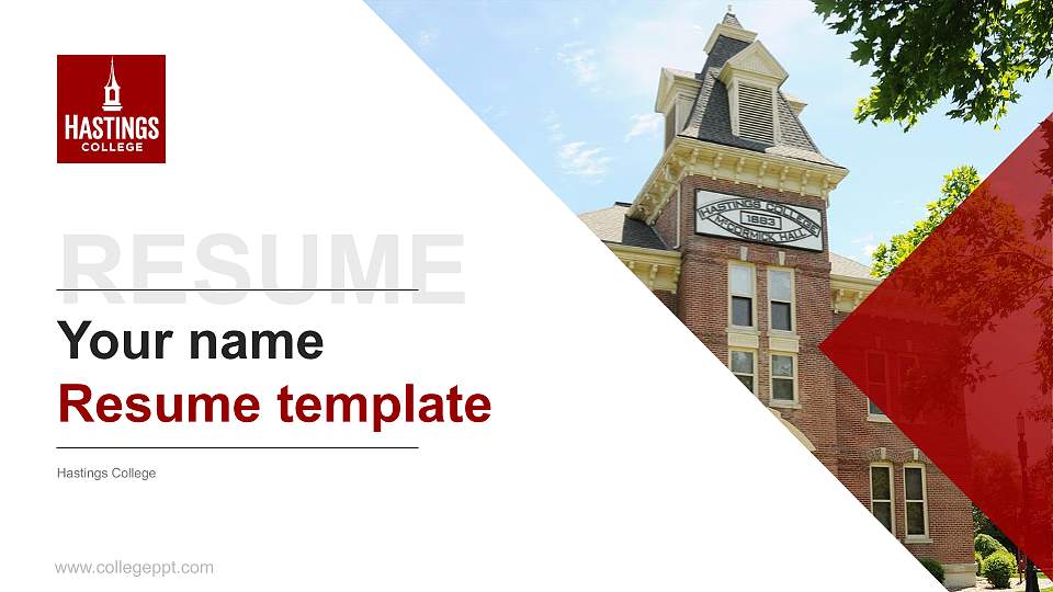 Hastings College Resume PPT Template16:9 ratio PPT effect preview image