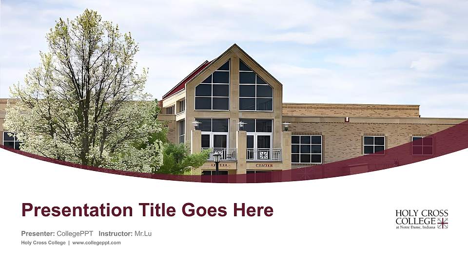 Holy Cross College Course/Courseware Creation PPT Template16:9 ratio PPT effect preview image