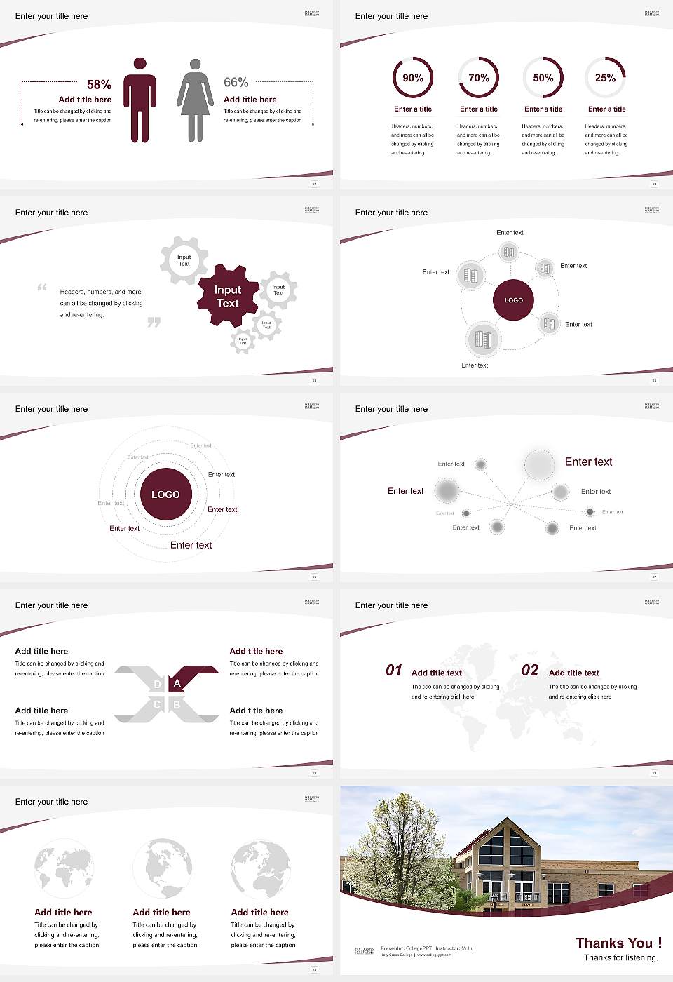 Holy Cross College Course/Courseware Creation PPT Template16:9 ratio PPT effect preview image4