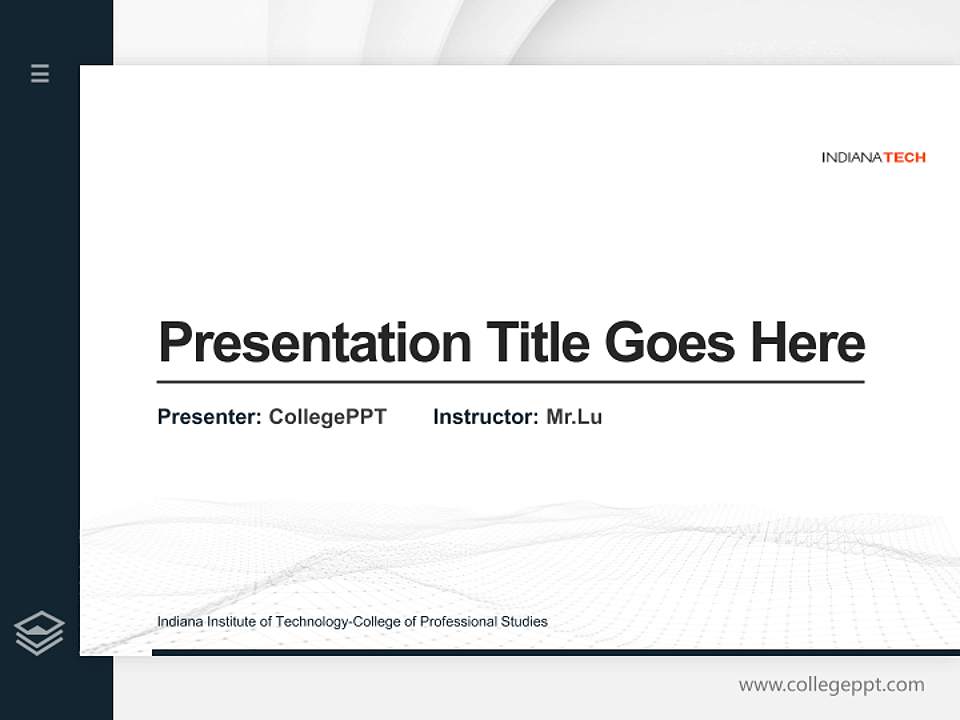 Indiana Institute of Technology-College of Professional Studies Thesis Proposal/Graduation Defense PPT Template4:3 ratio PPT effect preview image5