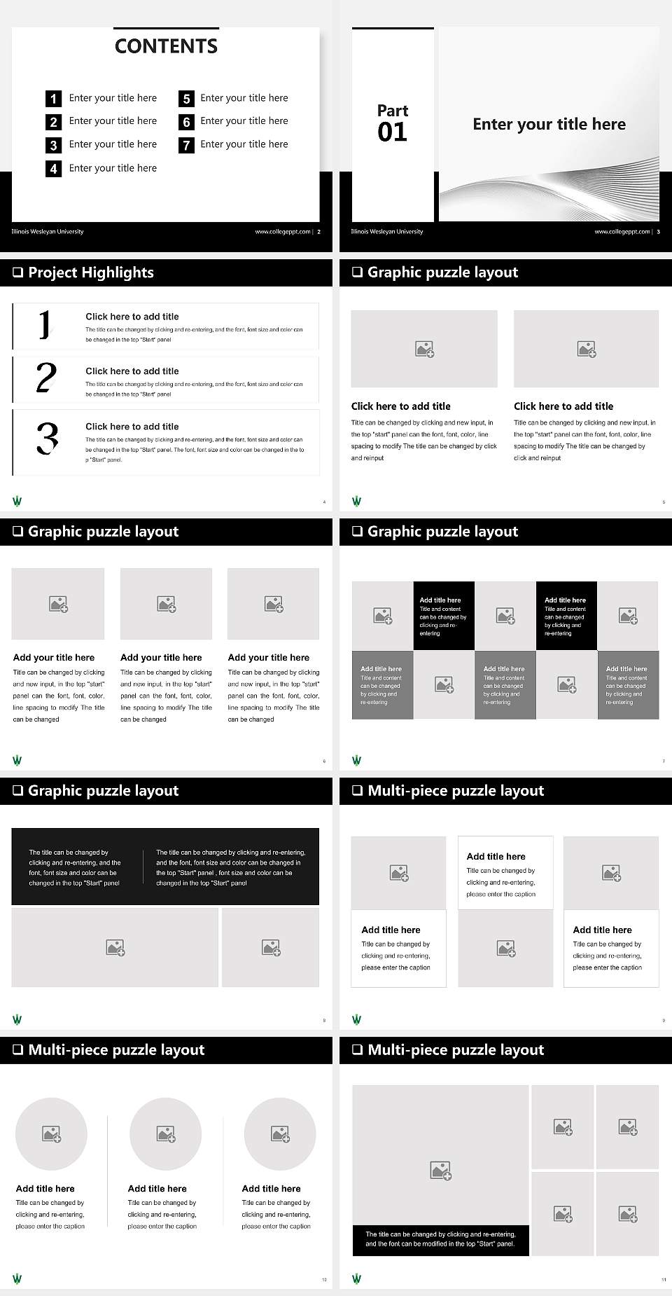 Illinois Wesleyan University General Purpose PPT Template4:3 ratio PPT effect preview image2