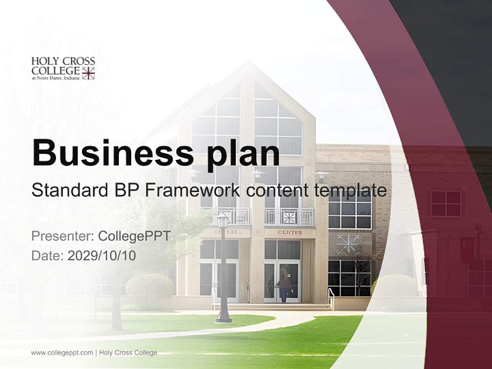 Holy Cross College Competition/Entrepreneurship Contest PPT Template4:3 ratio PPT effect preview image9