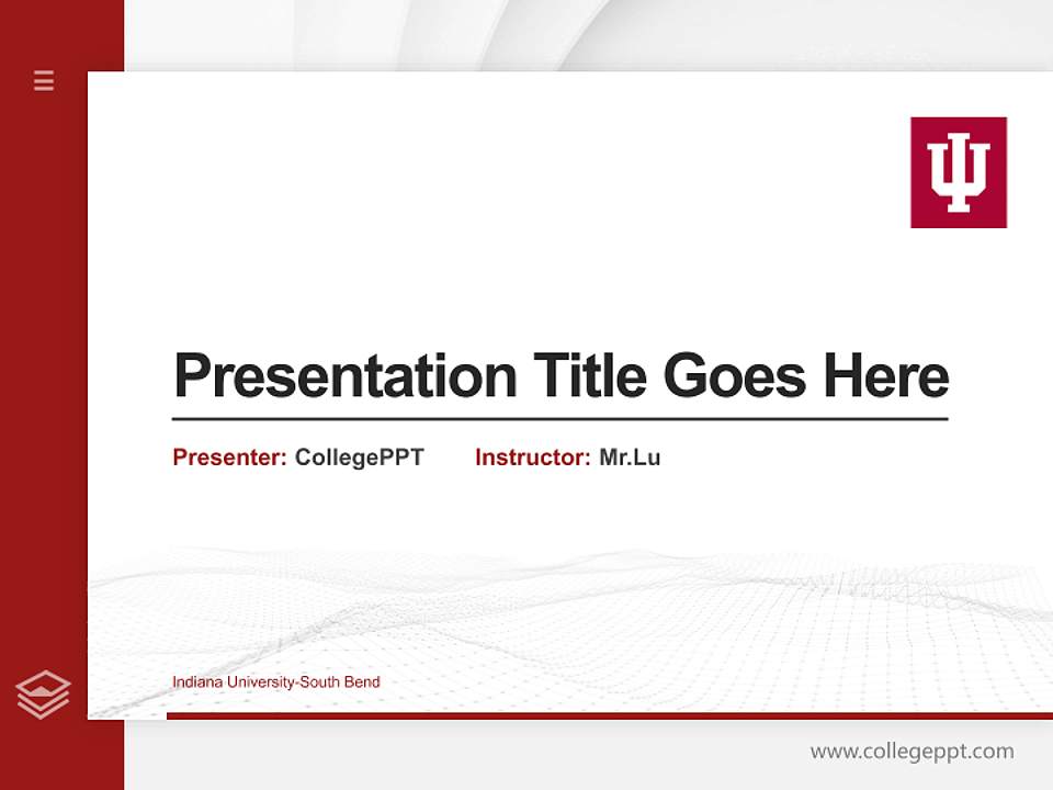 Indiana University-South Bend Thesis Proposal/Graduation Defense PPT Template4:3 ratio PPT effect preview image5