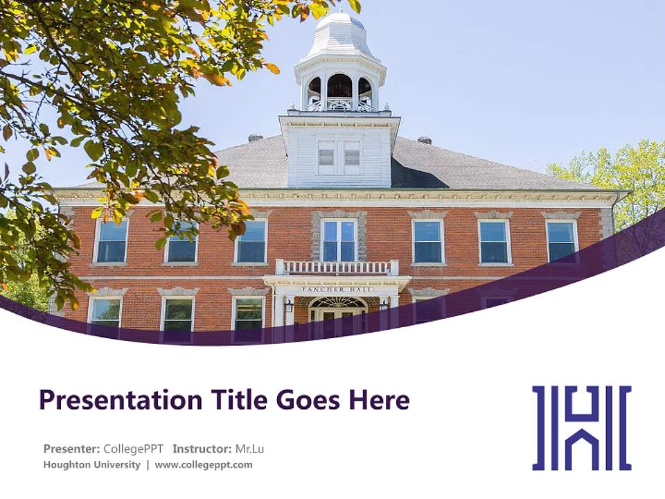 Houghton University Course/Courseware Creation PPT Template4:3 ratio PPT effect preview image5