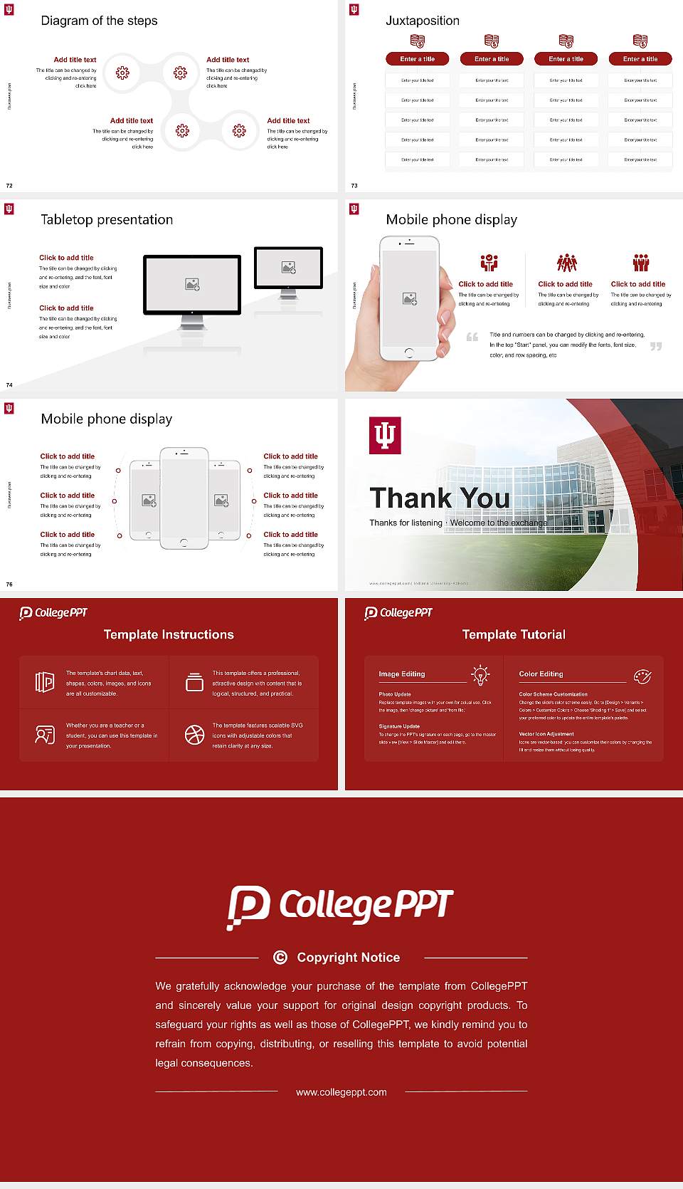 Indiana University-Kokomo Competition/Entrepreneurship Contest PPT Template16:9 ratio PPT effect preview image9