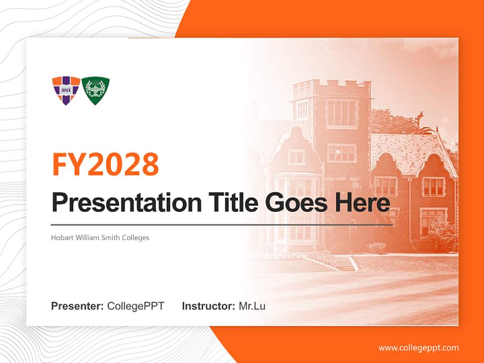 Hobart William Smith Colleges Academic Presentation/Research Findings Report PPT Template4:3 ratio PPT effect preview image5