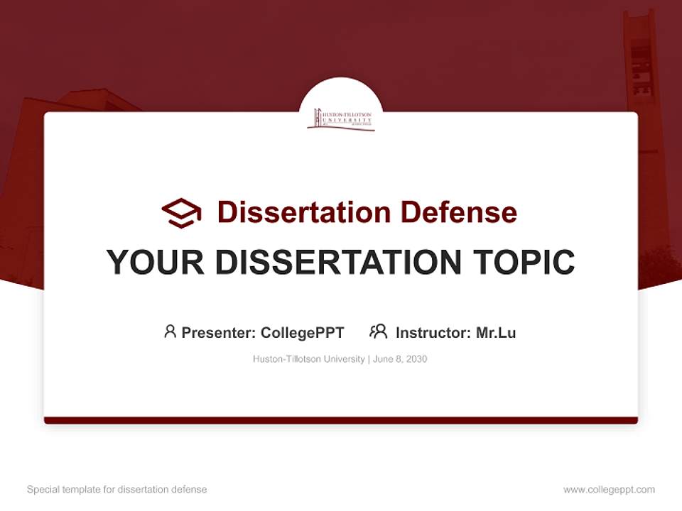 Huston-Tillotson University Graduation Thesis Defense PPT Template4:3 ratio PPT effect preview image7