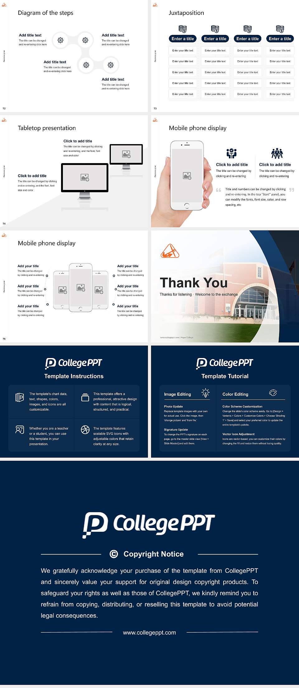Hope College Competition/Entrepreneurship Contest PPT Template4:3 ratio PPT effect preview image9