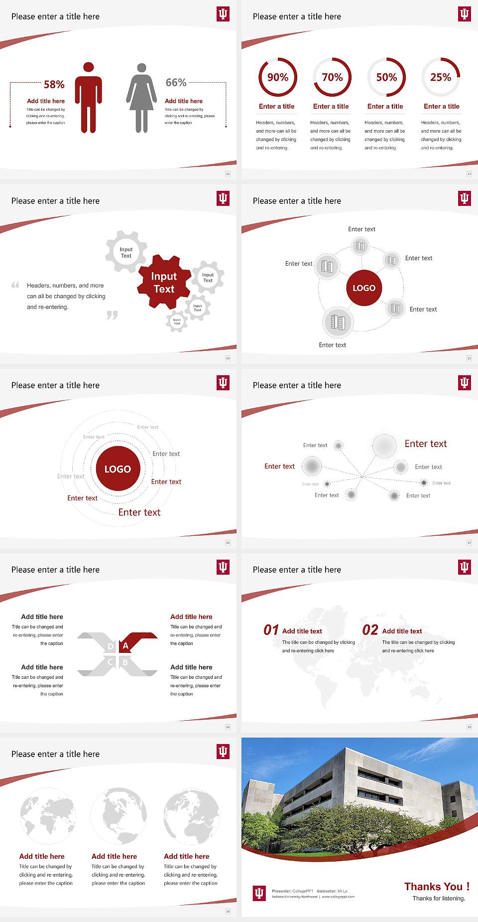 Indiana University-Northwest Course/Courseware Creation PPT Template4:3 ratio PPT effect preview image4