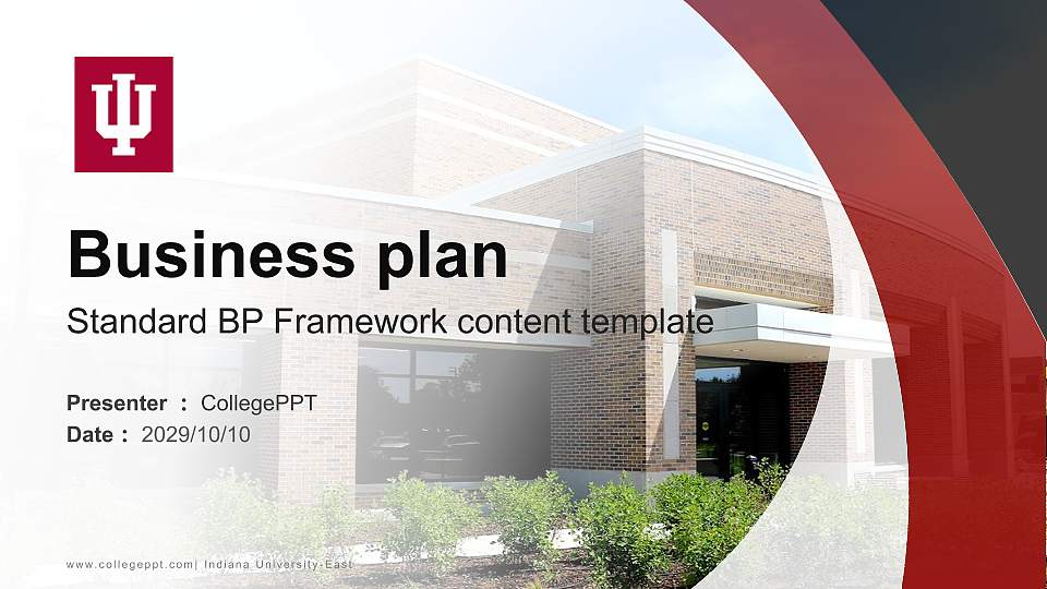 Indiana University-East Competition/Entrepreneurship Contest PPT Template16:9 ratio PPT effect preview image