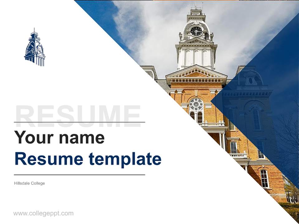 Hillsdale College Resume PPT Template4:3 ratio PPT effect preview image5