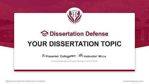 Huntington University of Health Sciences Graduation Thesis Defense PPT Template
