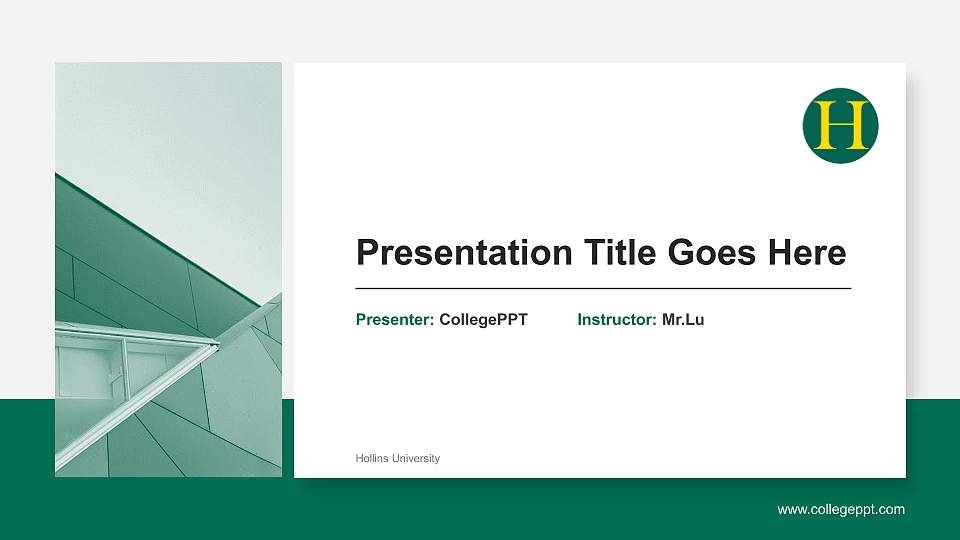 Hollins University General Purpose PPT Template16:9 ratio PPT effect preview image