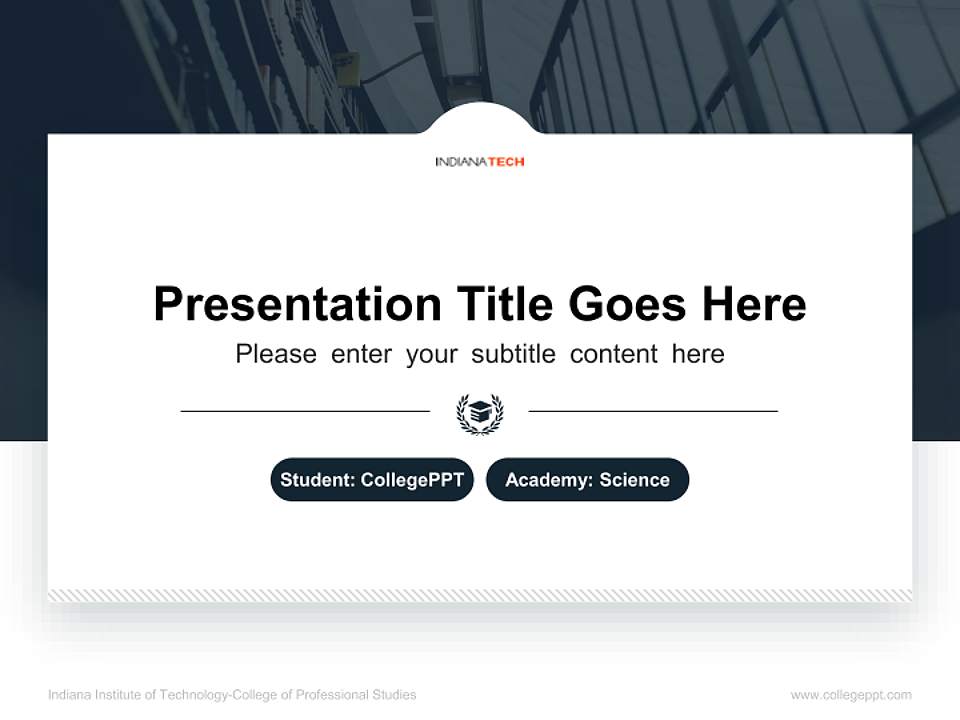 Indiana Institute of Technology-College of Professional Studies National Scholarship Defense PPT Template4:3 ratio PPT effect preview image4