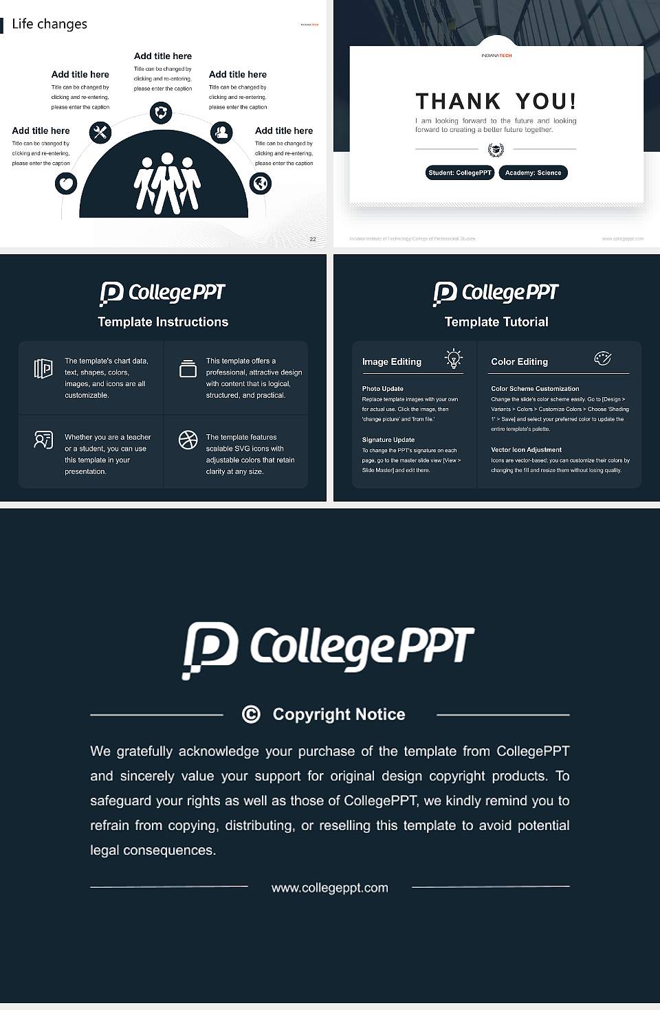 Indiana Institute of Technology-College of Professional Studies National Scholarship Defense PPT Template4:3 ratio PPT effect preview image4