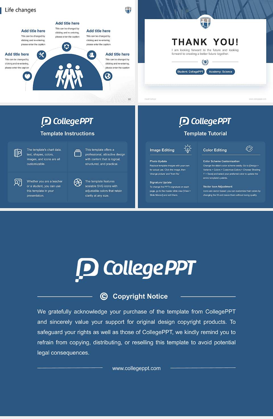 Hood College National Scholarship Defense PPT Template4:3 ratio PPT effect preview image4