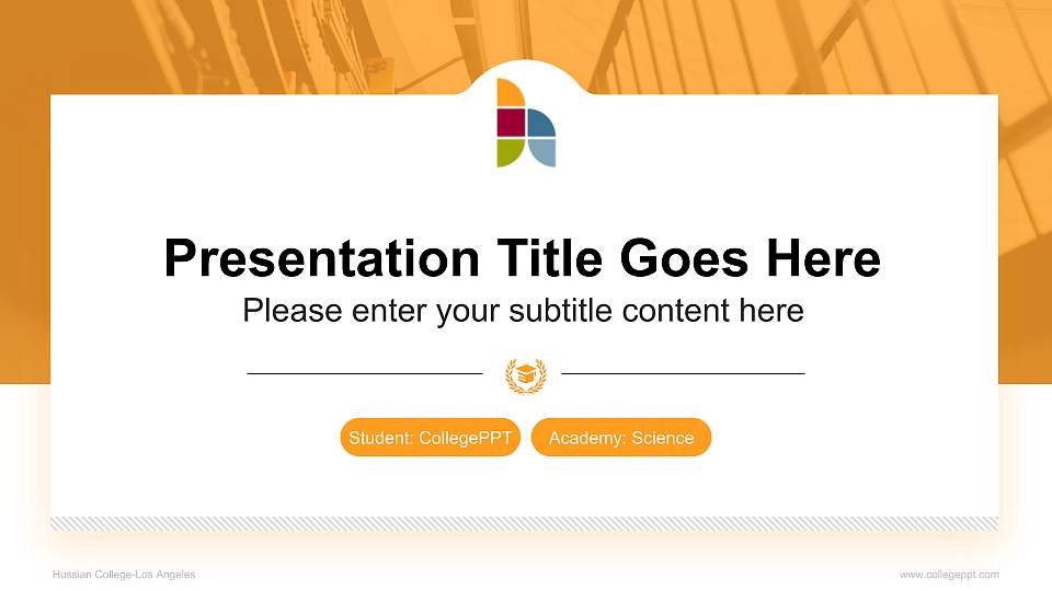 Hussian College-Los Angeles National Scholarship Defense PPT Template16:9 ratio PPT effect preview image
