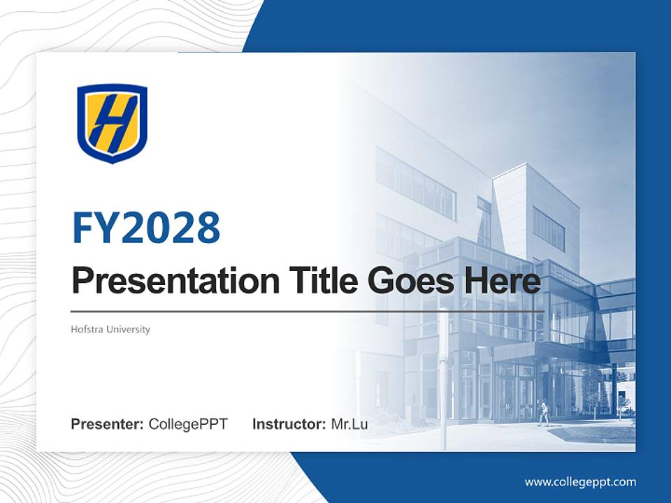 Hofstra University Academic Presentation/Research Findings Report PPT Template4:3 ratio PPT effect preview image5
