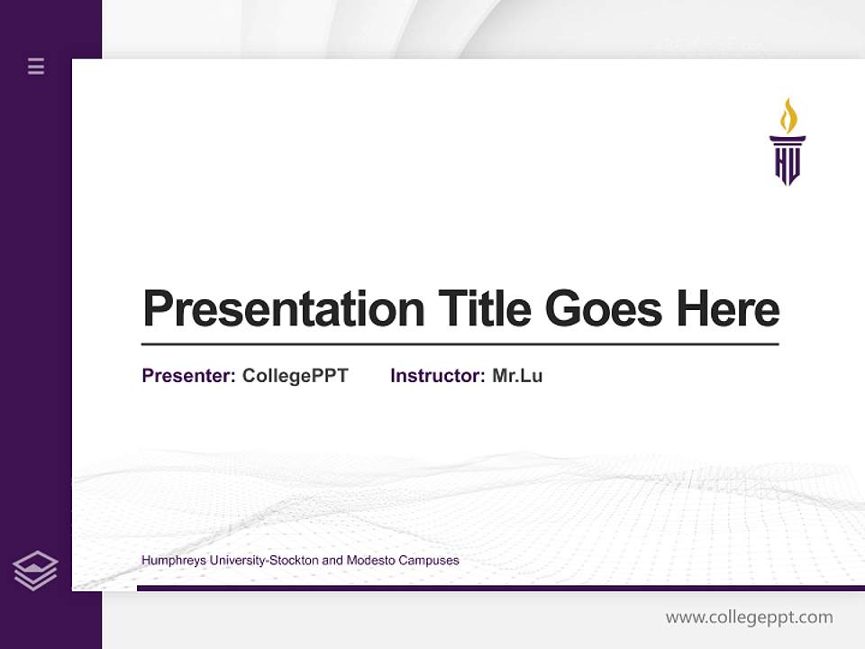 Humphreys University-Stockton and Modesto Campuses Thesis Proposal/Graduation Defense PPT Template4:3 ratio PPT effect preview image5