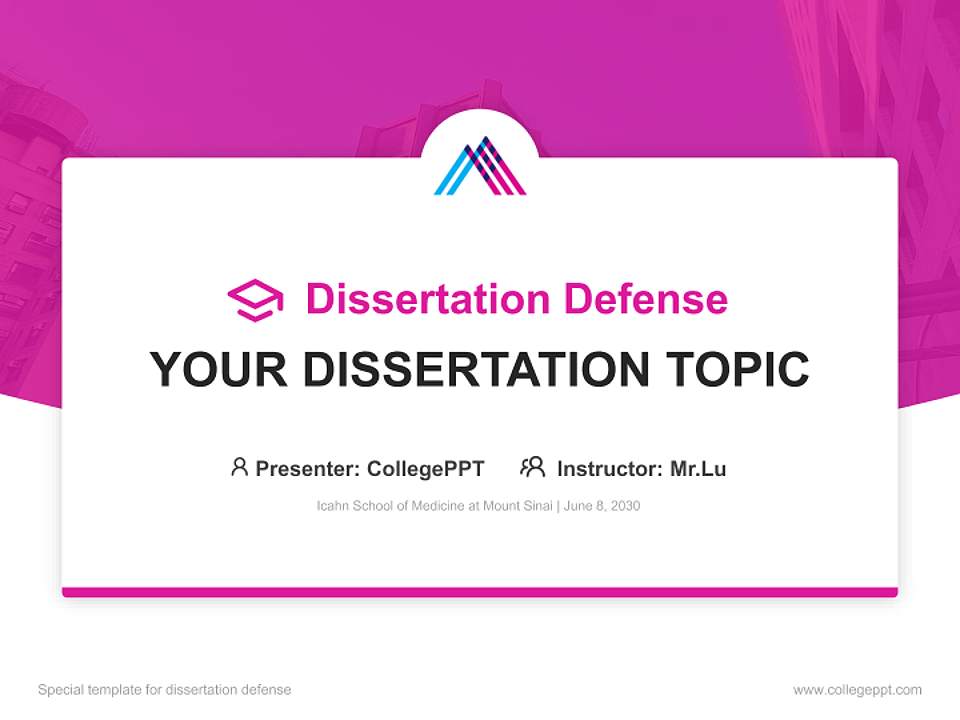 Icahn School of Medicine at Mount Sinai Graduation Thesis Defense PPT Template4:3 ratio PPT effect preview image7