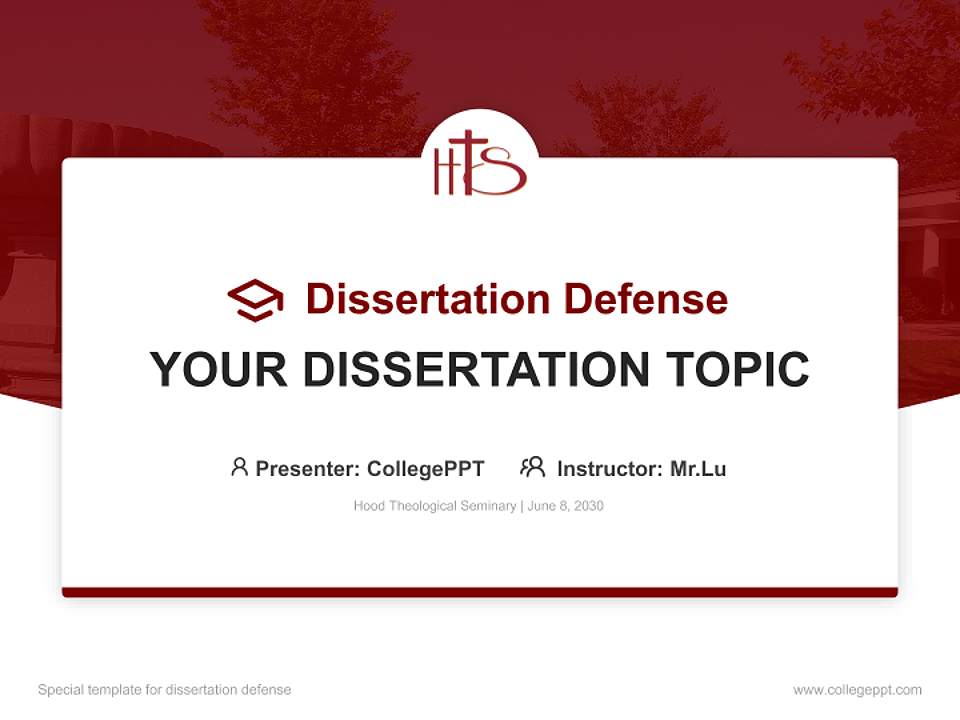 Hood Theological Seminary Graduation Thesis Defense PPT Template4:3 ratio PPT effect preview image7
