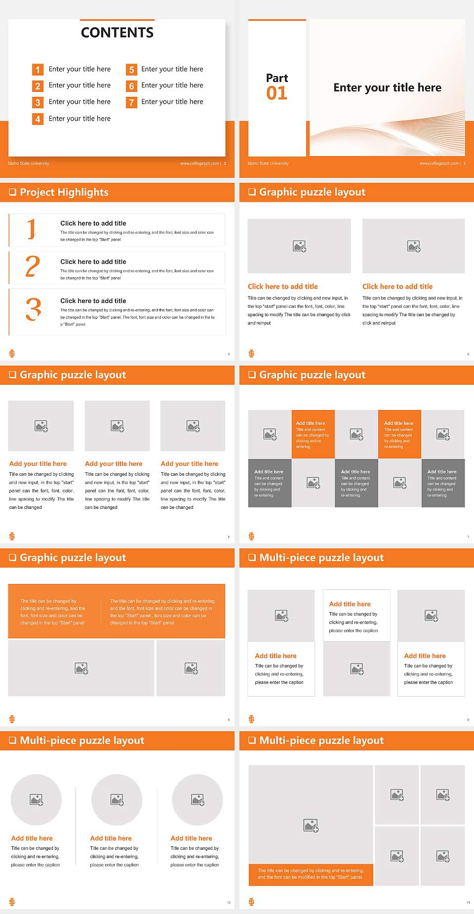 Idaho State University General Purpose PPT Template4:3 ratio PPT effect preview image2