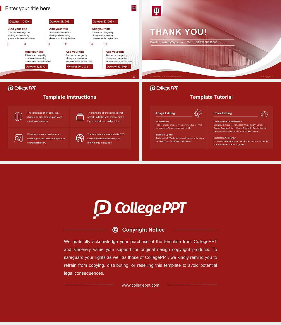 Indiana University-Purdue University-Indianapolis Lecture Sharing and Networking Event PPT Template16:9 ratio PPT effect preview image4