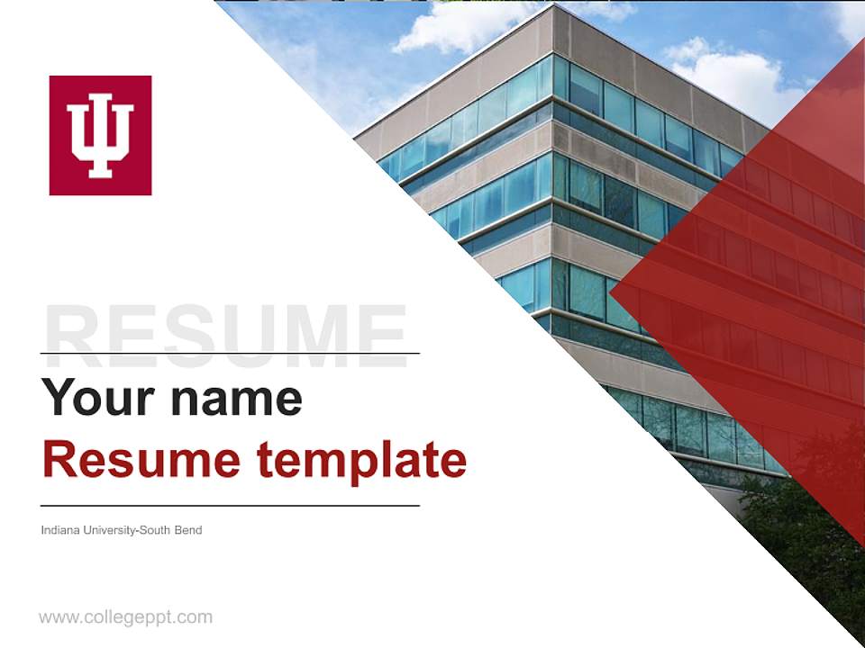Indiana University-South Bend Resume PPT Template4:3 ratio PPT effect preview image5