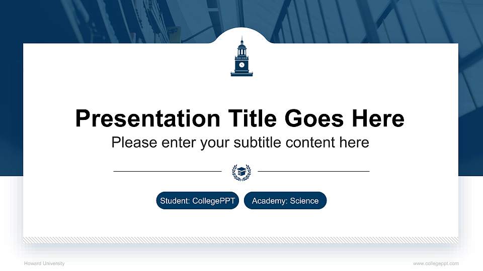 Howard University National Scholarship Defense PPT Template16:9 ratio PPT effect preview image