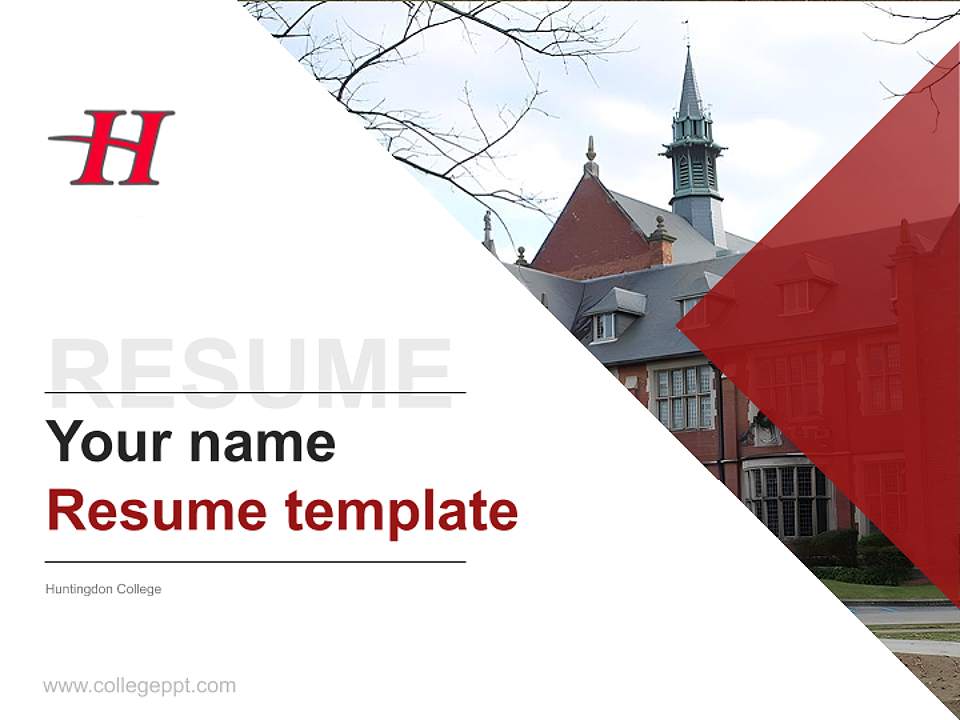 Huntingdon College Resume PPT Template4:3 ratio PPT effect preview image5