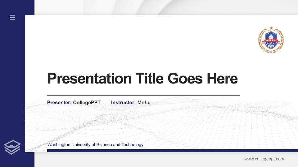 Washington University of Science and Technology Thesis Proposal/Graduation Defense PPT Template16:9 ratio PPT effect preview image