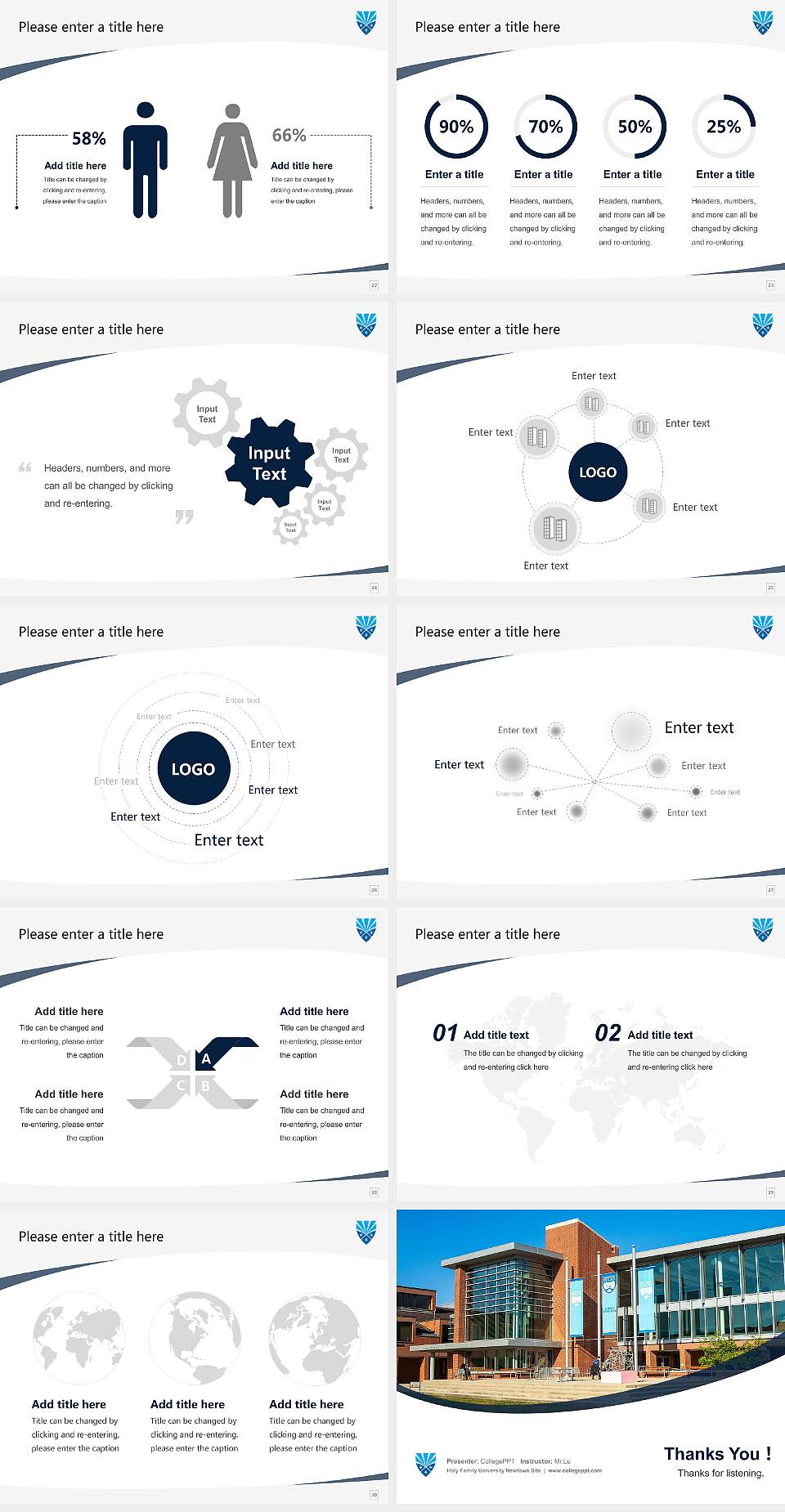 Holy Family University Newtown Site Course/Courseware Creation PPT Template4:3 ratio PPT effect preview image4
