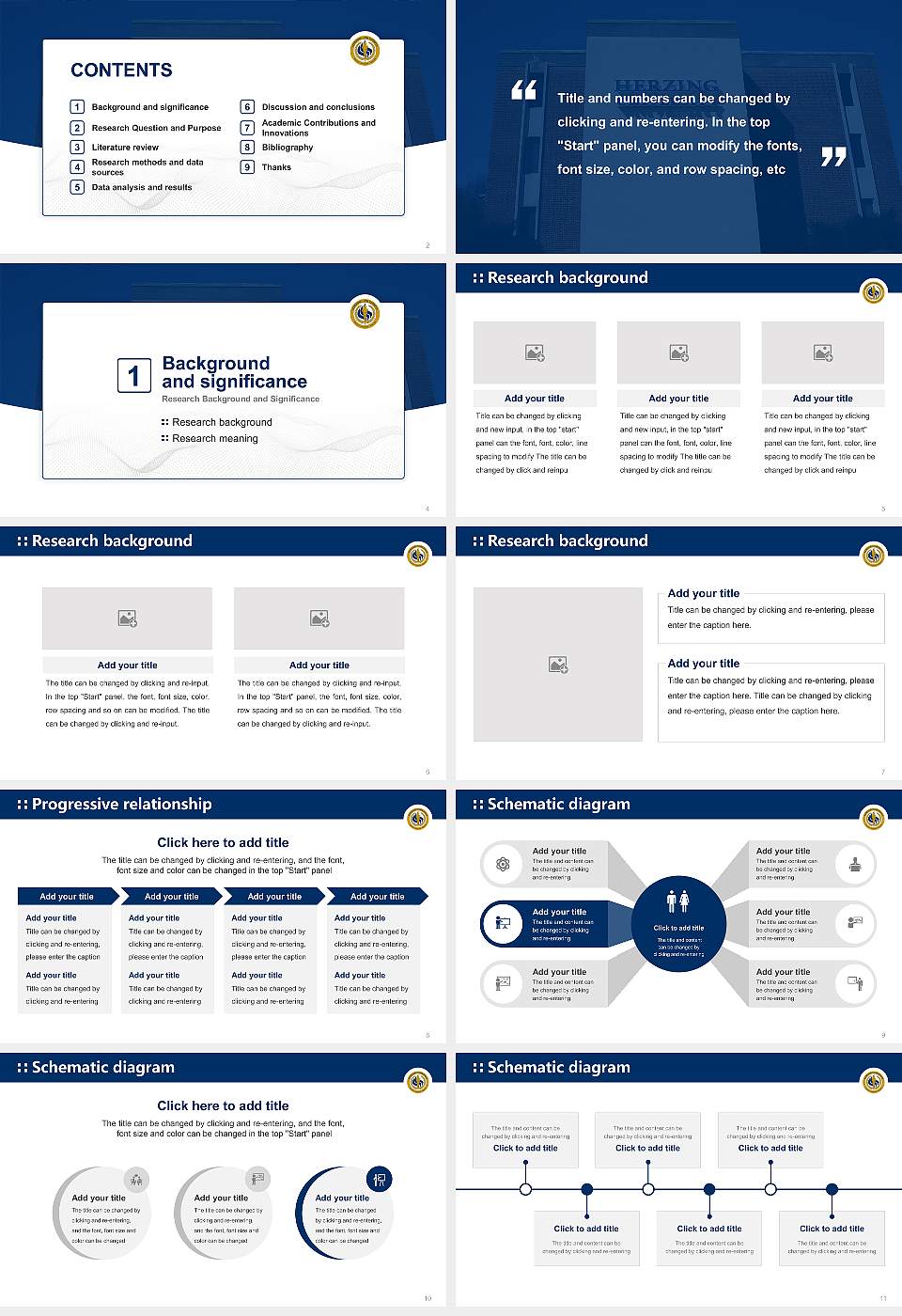 Herzing University-Birmingham Graduation Thesis Defense PPT Template16:9 ratio PPT effect preview image2