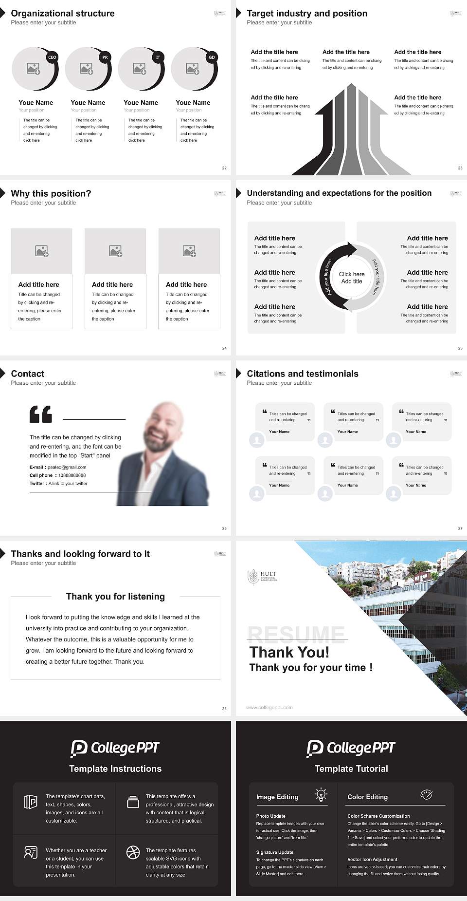 Hult International Business School Resume PPT Template4:3 ratio PPT effect preview image4