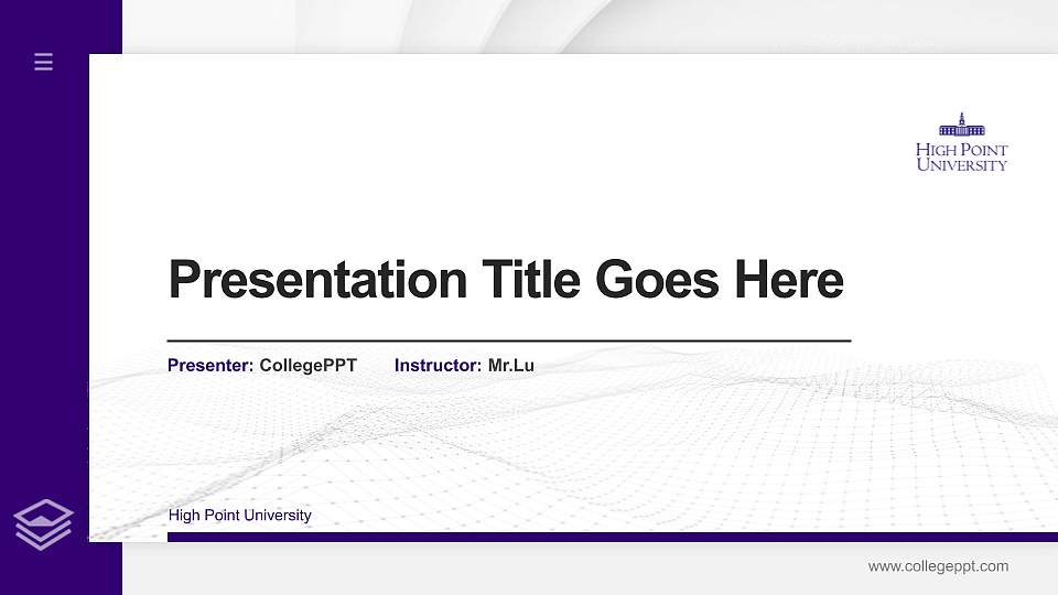 High Point University Thesis Proposal/Graduation Defense PPT Template16:9 ratio PPT effect preview image