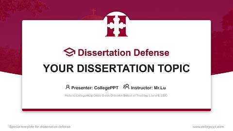 Hellenic College-Holy Cross Greek Orthodox School of Theology Graduation Thesis Defense PPT Template