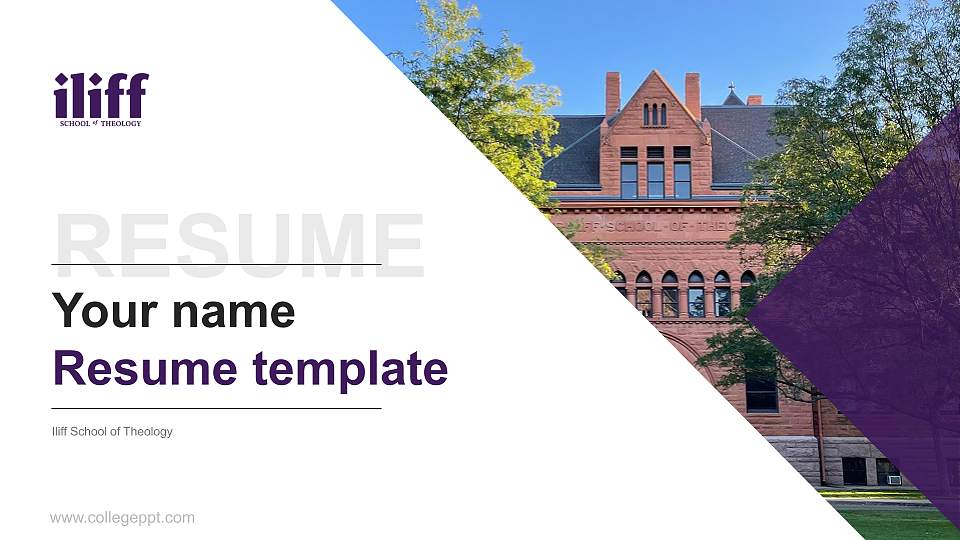 Iliff School of Theology Resume PPT Template16:9 ratio PPT effect preview image