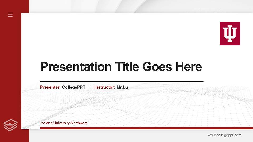 Indiana University-Northwest Thesis Proposal/Graduation Defense PPT Template16:9 ratio PPT effect preview image