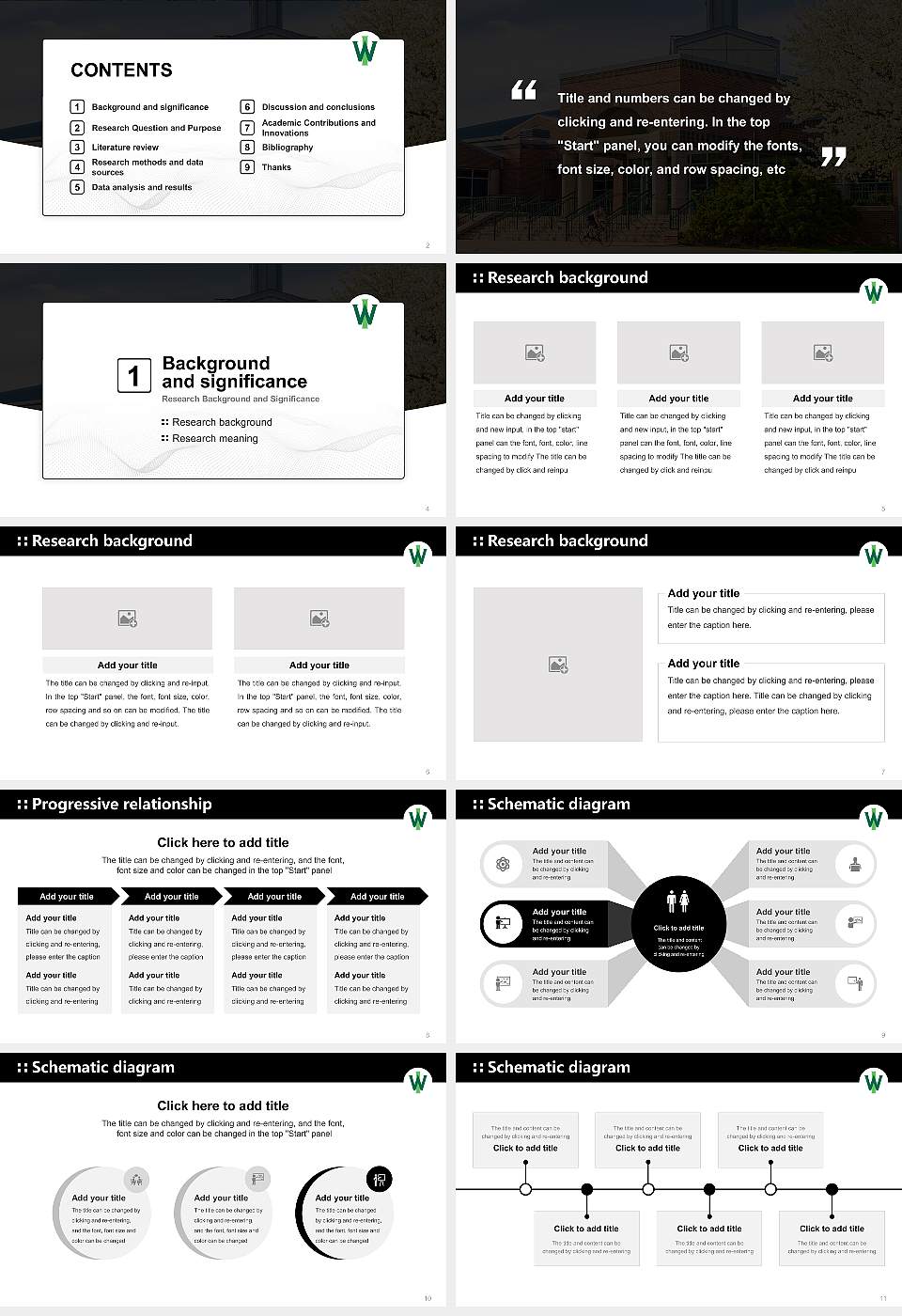 Illinois Wesleyan University Graduation Thesis Defense PPT Template16:9 ratio PPT effect preview image2
